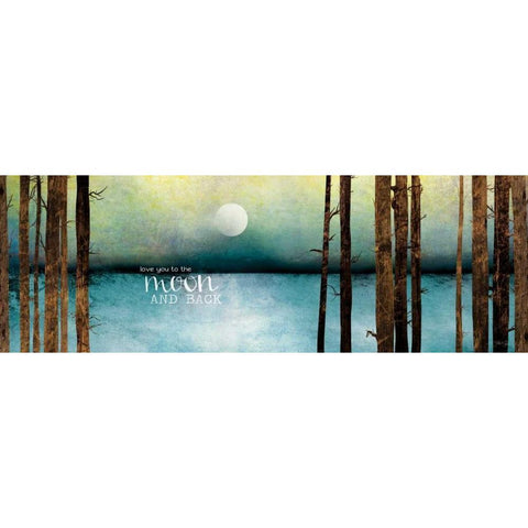 Love You to the Moon and Back Black Modern Wood Framed Art Print with Double Matting by Rae, Marla