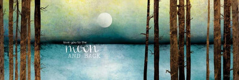 Love You to the Moon and Back Black Ornate Wood Framed Art Print with Double Matting by Rae, Marla