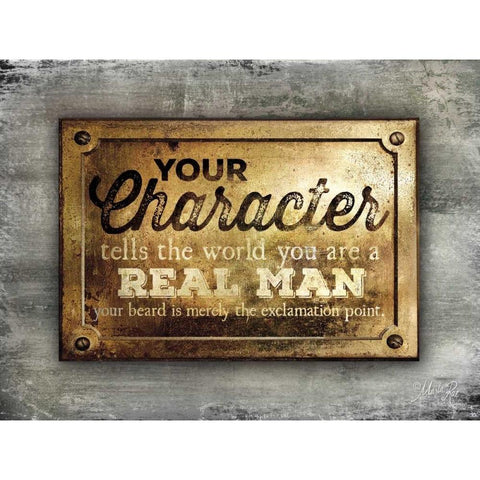 A Real Man        Gold Ornate Wood Framed Art Print with Double Matting by Rae, Marla