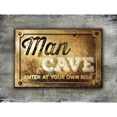 Man Cave         Gold Ornate Wood Framed Art Print with Double Matting by Rae, Marla