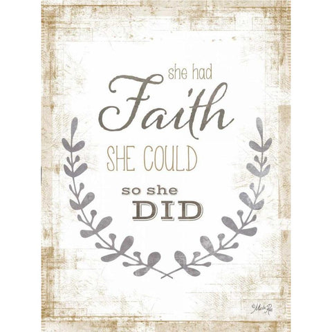 She Had Faith Gold Ornate Wood Framed Art Print with Double Matting by Rae, Marla