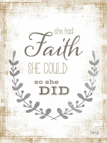 She Had Faith White Modern Wood Framed Art Print with Double Matting by Rae, Marla