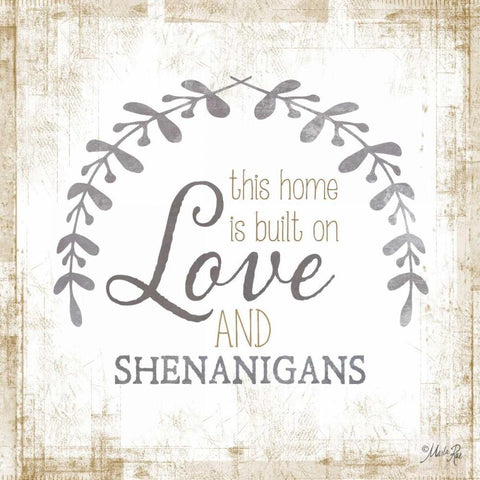 Love and Shenanigans White Modern Wood Framed Art Print by Rae, Marla