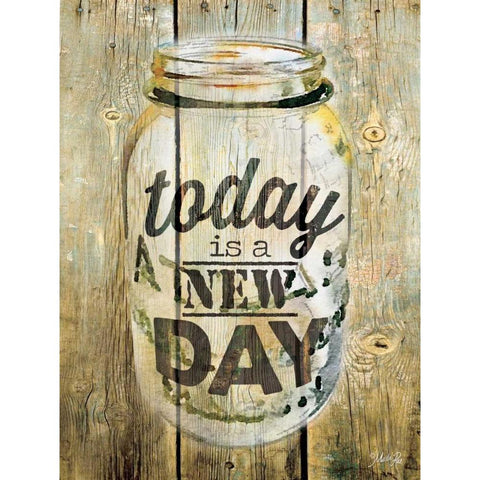 Today is a New Day Gold Ornate Wood Framed Art Print with Double Matting by Rae, Marla