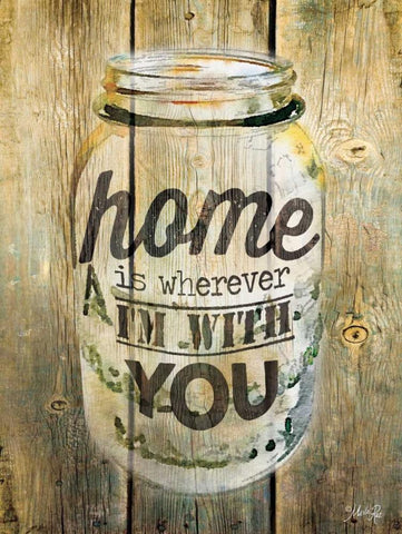 Home is Wherever Im With You White Modern Wood Framed Art Print with Double Matting by Rae, Marla