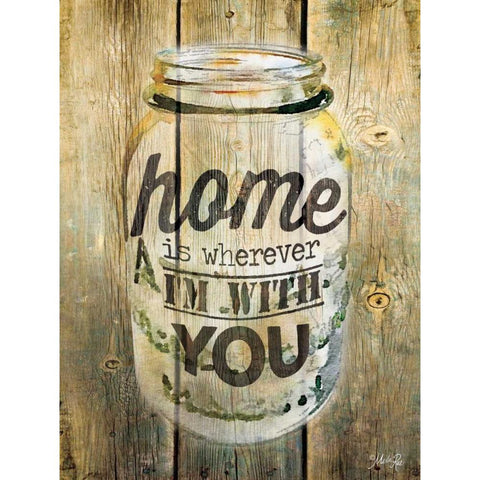 Home is Wherever Im With You White Modern Wood Framed Art Print by Rae, Marla