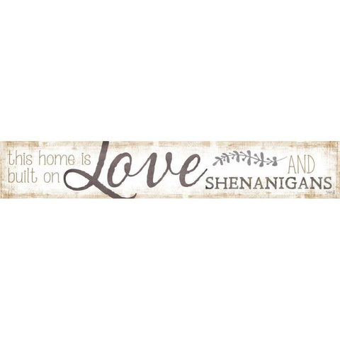 Love and Shenanigans White Modern Wood Framed Art Print by Rae, Marla