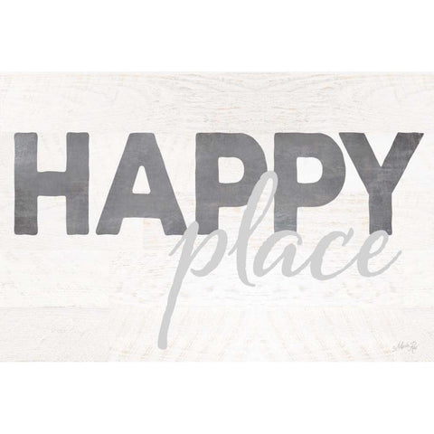 Happy Place White Modern Wood Framed Art Print by Rae, Marla