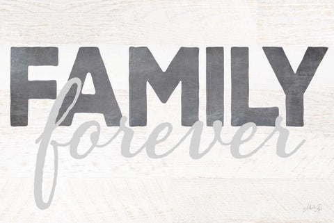 Family Forever White Modern Wood Framed Art Print with Double Matting by Rae, Marla