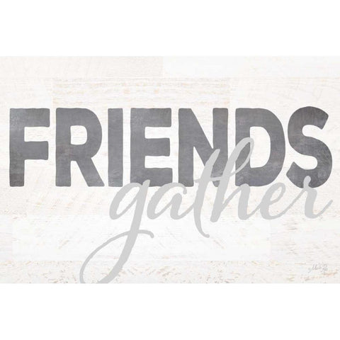 Friends Gather Black Modern Wood Framed Art Print with Double Matting by Rae, Marla