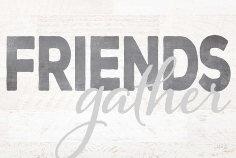 Friends Gather White Modern Wood Framed Art Print with Double Matting by Rae, Marla