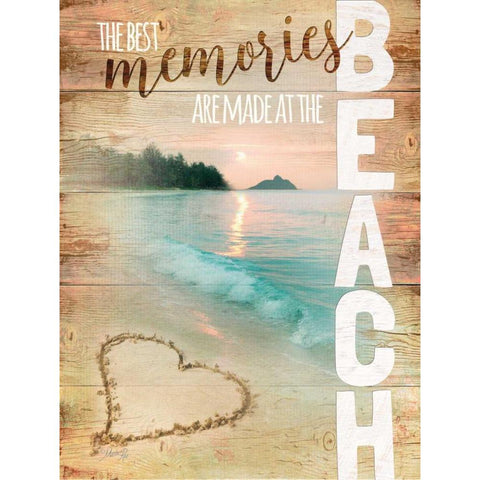 Beach Memories White Modern Wood Framed Art Print by Rae, Marla