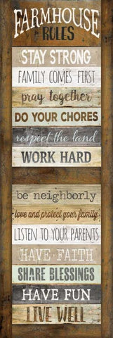 Farmhouse Rules Shutter Black Ornate Wood Framed Art Print with Double Matting by Rae, Marla