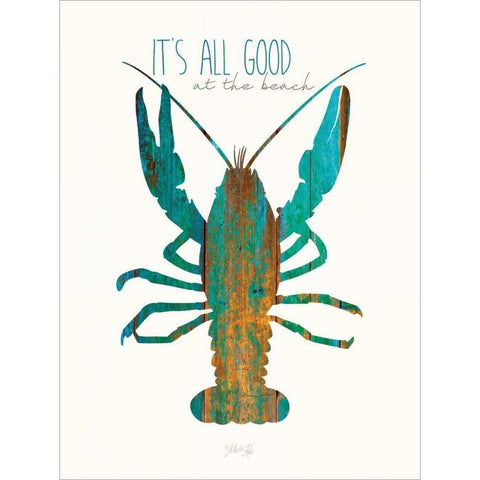 Its All Good at the Beach Gold Ornate Wood Framed Art Print with Double Matting by Rae, Marla