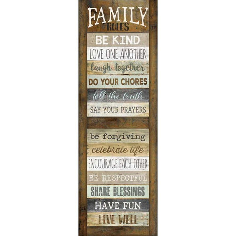 Family Rules Shutter Black Modern Wood Framed Art Print with Double Matting by Rae, Marla