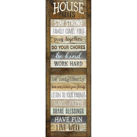 House Rules White Modern Wood Framed Art Print by Rae, Marla