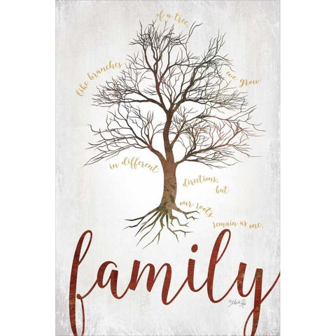 Family Tree White Modern Wood Framed Art Print by Rae, Marla