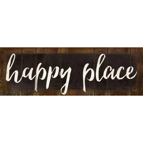 Happy Place White Modern Wood Framed Art Print by Rae, Marla