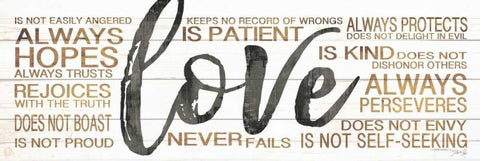 Love Black Ornate Wood Framed Art Print with Double Matting by Rae, Marla