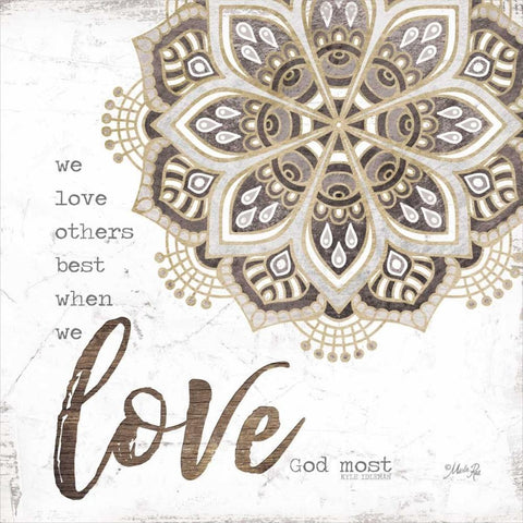 Love God Most Black Modern Wood Framed Art Print with Double Matting by Rae, Marla