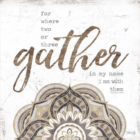 Gather White Modern Wood Framed Art Print with Double Matting by Rae, Marla