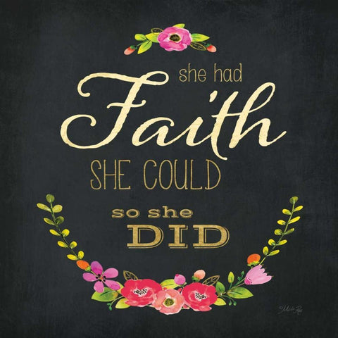 She Had Faith White Modern Wood Framed Art Print with Double Matting by Rae, Marla