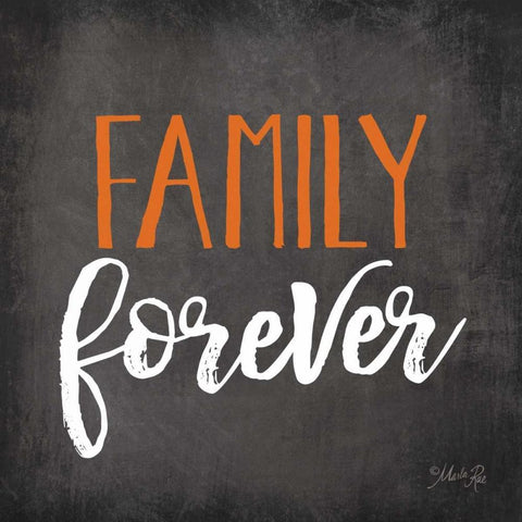 Family Forever White Modern Wood Framed Art Print with Double Matting by Rae, Marla