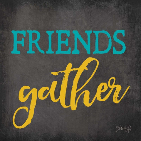 Friends Gather Black Ornate Wood Framed Art Print with Double Matting by Rae, Marla