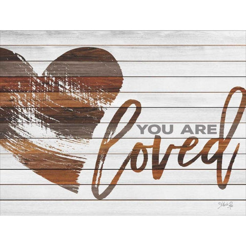 You Are Loved Black Modern Wood Framed Art Print with Double Matting by Rae, Marla