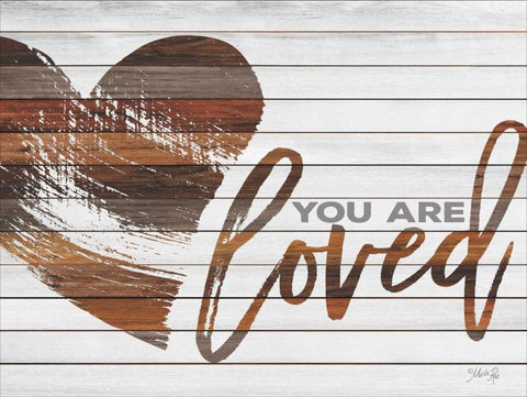 You Are Loved White Modern Wood Framed Art Print with Double Matting by Rae, Marla