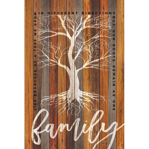 Family Roots White Modern Wood Framed Art Print by Rae, Marla