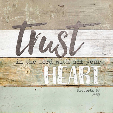 Trust in the Lord Gold Ornate Wood Framed Art Print with Double Matting by Rae, Marla