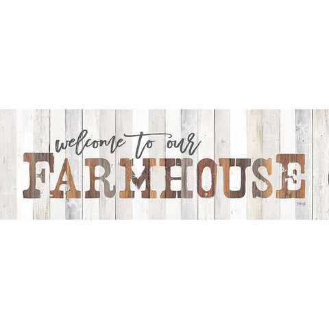 Welcome to Our Farmhouse White Modern Wood Framed Art Print by Rae, Marla