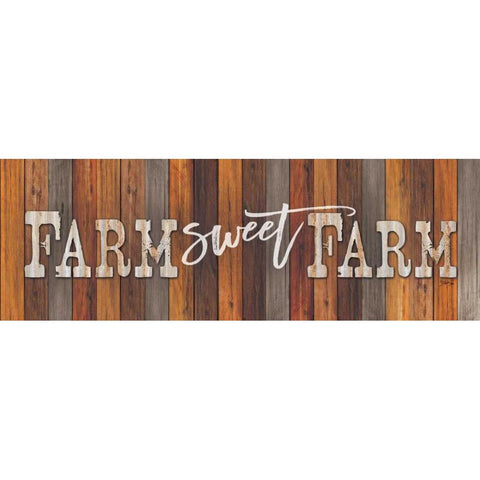 Farm Sweet Farm White Modern Wood Framed Art Print by Rae, Marla