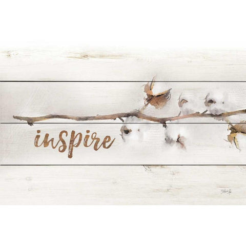 Cotton Stems - Inspire Gold Ornate Wood Framed Art Print with Double Matting by Rae, Marla