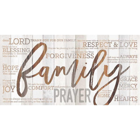 Family Prayer Black Modern Wood Framed Art Print with Double Matting by Rae, Marla