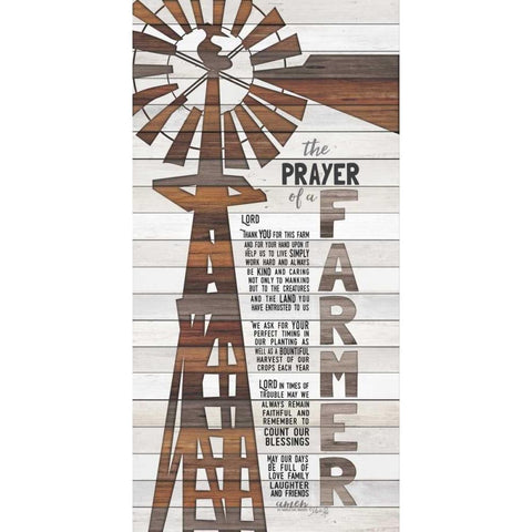 The Prayer of a Farmer Gold Ornate Wood Framed Art Print with Double Matting by Rae, Marla