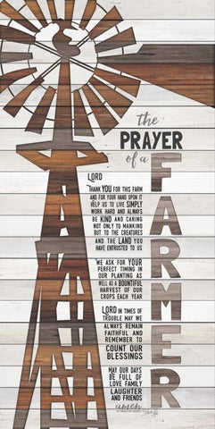 The Prayer of a Farmer White Modern Wood Framed Art Print with Double Matting by Rae, Marla