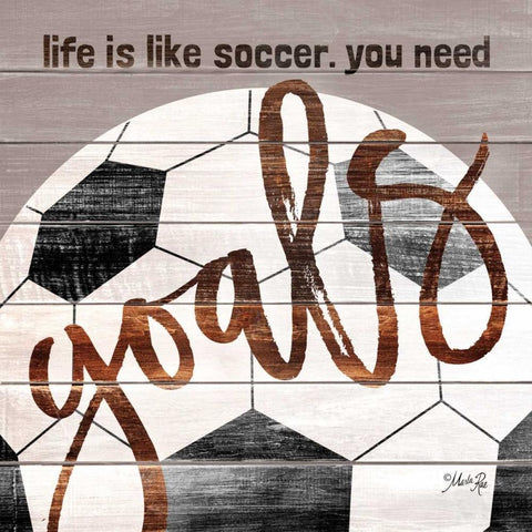 Soccer Goals White Modern Wood Framed Art Print with Double Matting by Rae, Marla