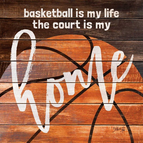 Basketball Home Black Modern Wood Framed Art Print with Double Matting by Rae, Marla