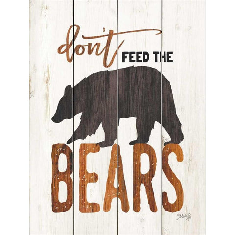 Dont Feed the Bears White Modern Wood Framed Art Print by Rae, Marla