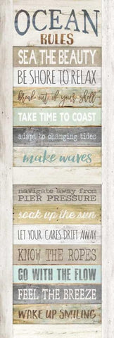 Ocean Rules White Modern Wood Framed Art Print with Double Matting by Rae, Marla