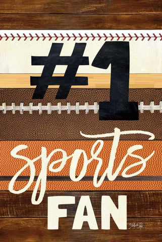 #1 Sports Fan Black Ornate Wood Framed Art Print with Double Matting by Rae, Marla