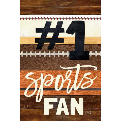 #1 Sports Fan White Modern Wood Framed Art Print by Rae, Marla