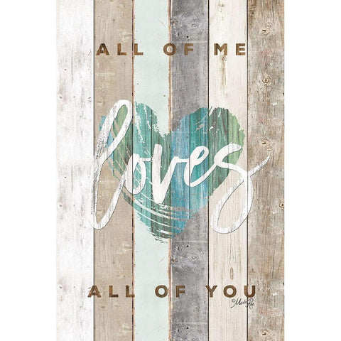 All of Me Loves All of You Black Modern Wood Framed Art Print with Double Matting by Rae, Marla