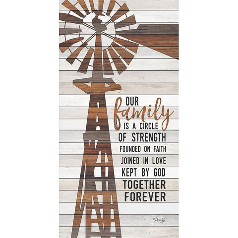 Family Circle Windmill Gold Ornate Wood Framed Art Print with Double Matting by Rae, Marla