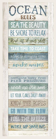 Ocean Rules White Modern Wood Framed Art Print with Double Matting by Rae, Marla