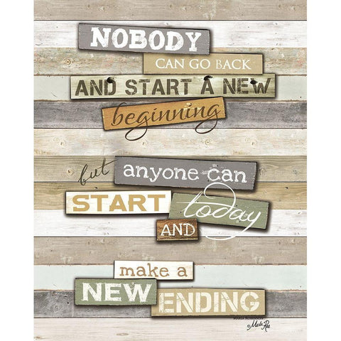 New Ending White Modern Wood Framed Art Print by Rae, Marla