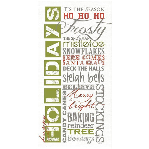 Happy Holidays  White Modern Wood Framed Art Print by Rae, Marla