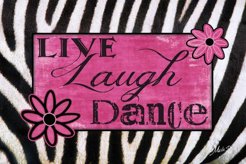 Live, Laugh, Dance White Modern Wood Framed Art Print with Double Matting by Rae, Marla